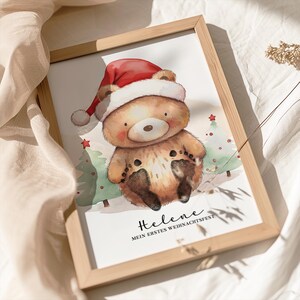 Poster "Orsetto di Natale" per impronte | DIN A4, A3 o digitale | Personalizzato | Natale | Regalo di Natale n. 61