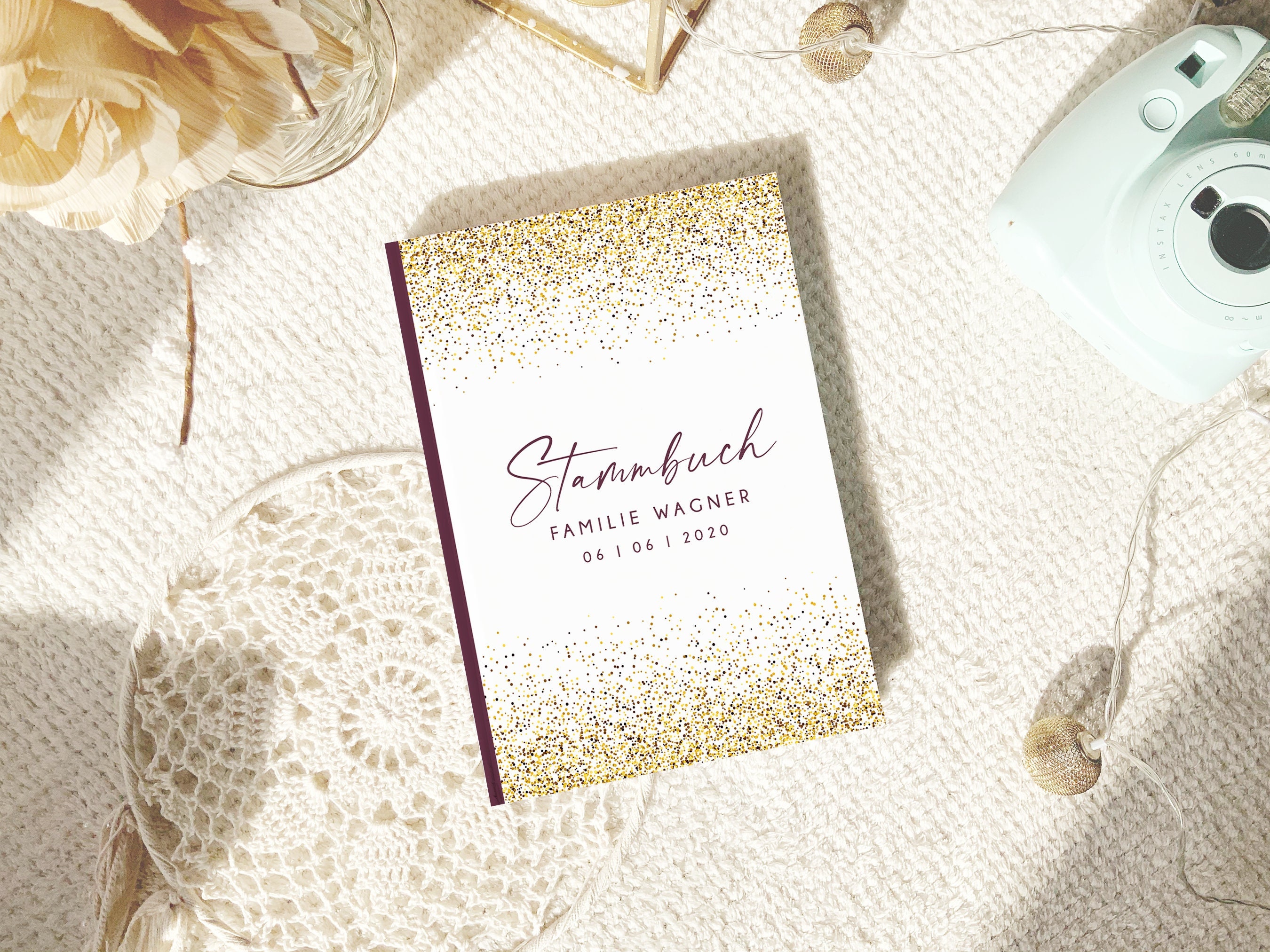 Family album in 3 sizes "Gold Dust Glitter Look" #S012