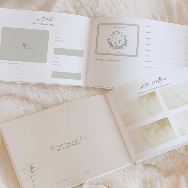 Pregnancy Diary to Fill Out "Butterflies in the Belly" | Memory Book for Expectant Moms | Gift for Pregnant Women | Diary image 6