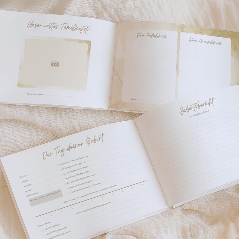 Pregnancy Diary to Fill Out "Butterflies in the Belly" | Memory Book for Expectant Moms | Gift for Pregnant Women | Diary image 8