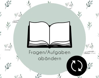 ZUSATZOPTION: Ändern/Austauschen von einzelnen Fragen/Aufgaben in personalisierten Gästebüchern