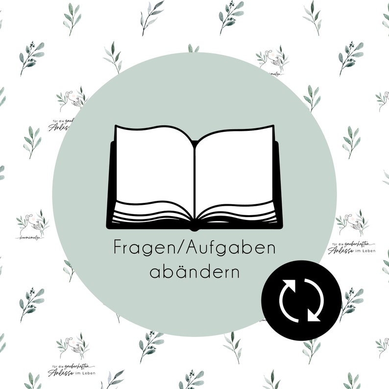 ZUSATZOPTION: Ändern/Austauschen von einzelnen Fragen/Aufgaben in personalisierten Gästebüchern Bild 1