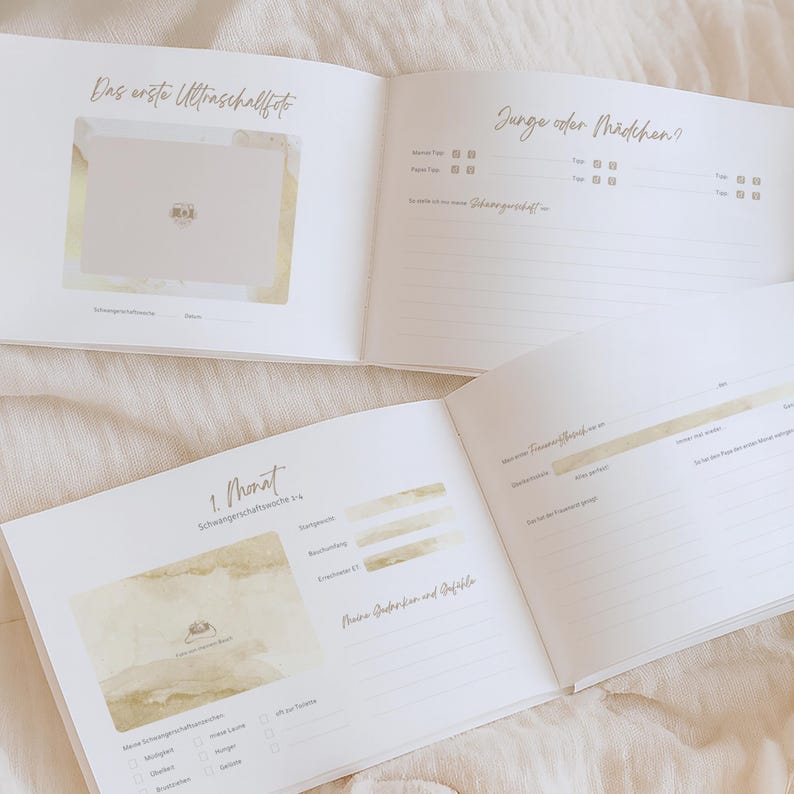 Pregnancy Diary to Fill Out "Butterflies in the Belly" | Memory Book for Expectant Moms | Gift for Pregnant Women | Diary image 3