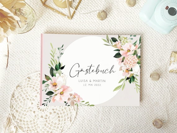 Libro degli ospiti per matrimonio con copertina rosa, libro degli ospiti per adulti, libro degli ospiti unico per matrimonio, regali di nozze per sposi, Wedding Libs - Italia