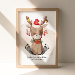 Póster de Huella de Reno | A4, A3 o Digital | Personalizado | Navidad | Regalo de Navidad n.° 54