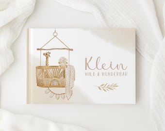 Babyalbum eerste jaar "Boho Nursery" – Babyherinneringsboek | Cadeau voor geboorte en babyshower | Mijn eerstejaarsboek | DIN A4 hardcover