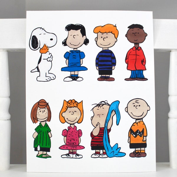 PEANUTS Eight Character Collage Print