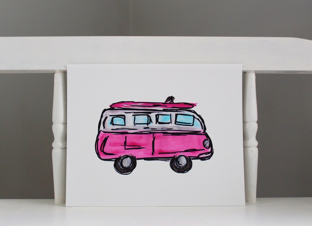 Volkswagen Van Art Print Etsy