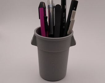 Miniature Garbage Can Pen/Pencil Holder Desk Accessory (1:10 Scale)