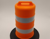 Orange Construction Barrel / Traffic Drum "Piggy Bank"
