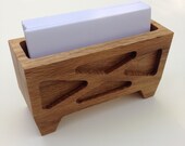 Solid Wood Business Card Holder - CNC Machined from Reclaimed Pin Oak