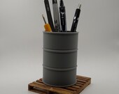 Miniature 55 Gallon Barrel Pen/Pencil Holder Desk Accessory (1:10 Scale)