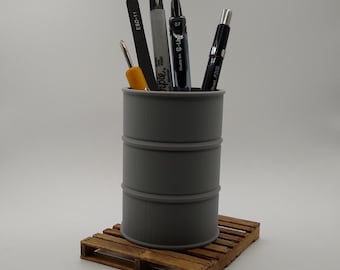 Miniature 55 Gallon Barrel Pen/Pencil Holder Desk Accessory (1:10 Scale)