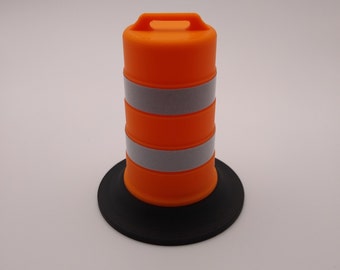 Miniature Orange Construction Barrel / Traffic Drum Candy/Trinket Container