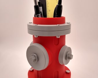 Fire Hydrant Pen Holder - Fun Gift for Firefighter or Pet Lover - Desk Organizer