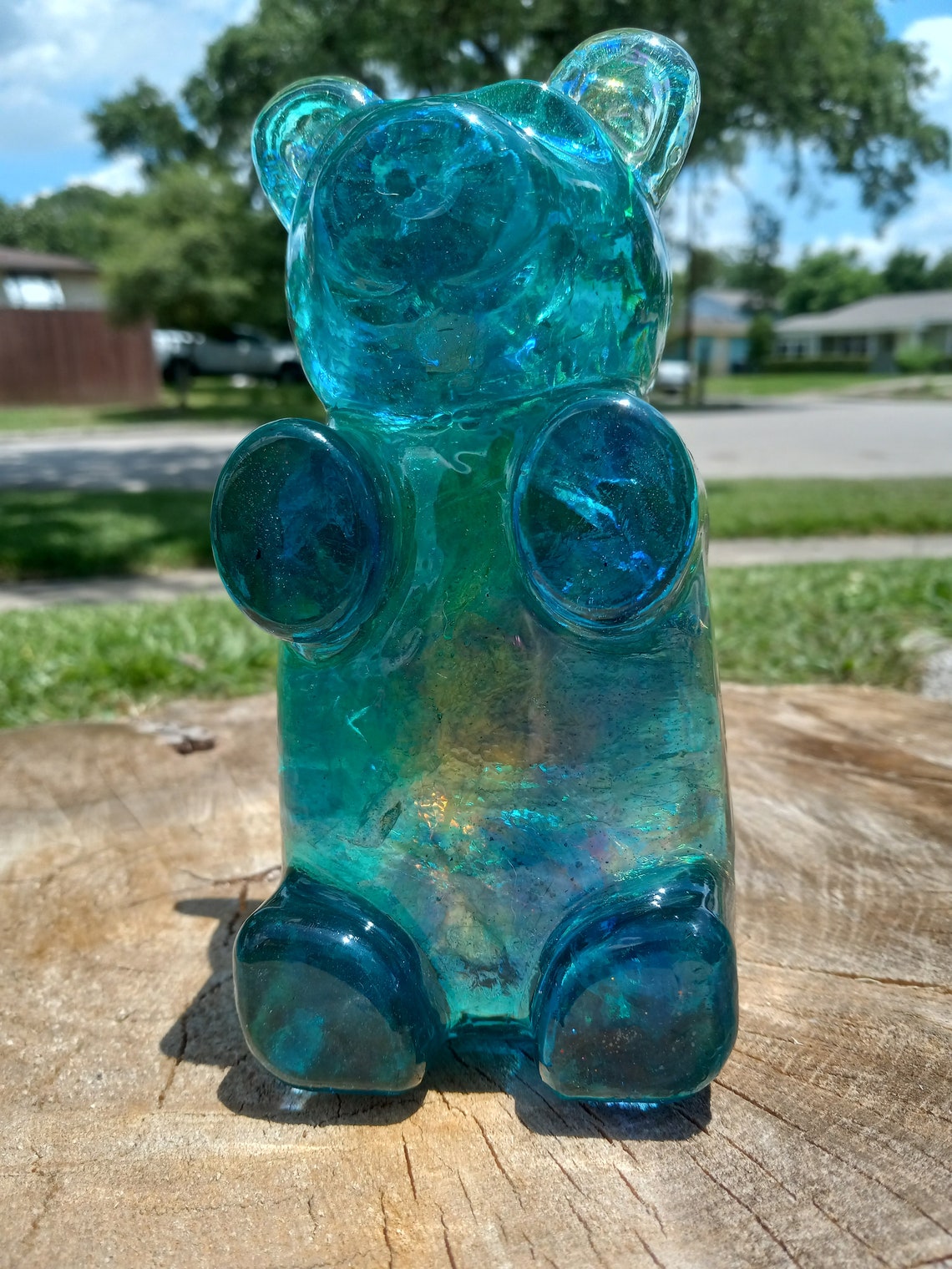 Giant Gummy Bear Aqua Blue Iridescent Large Art Decor Statue Etsy
