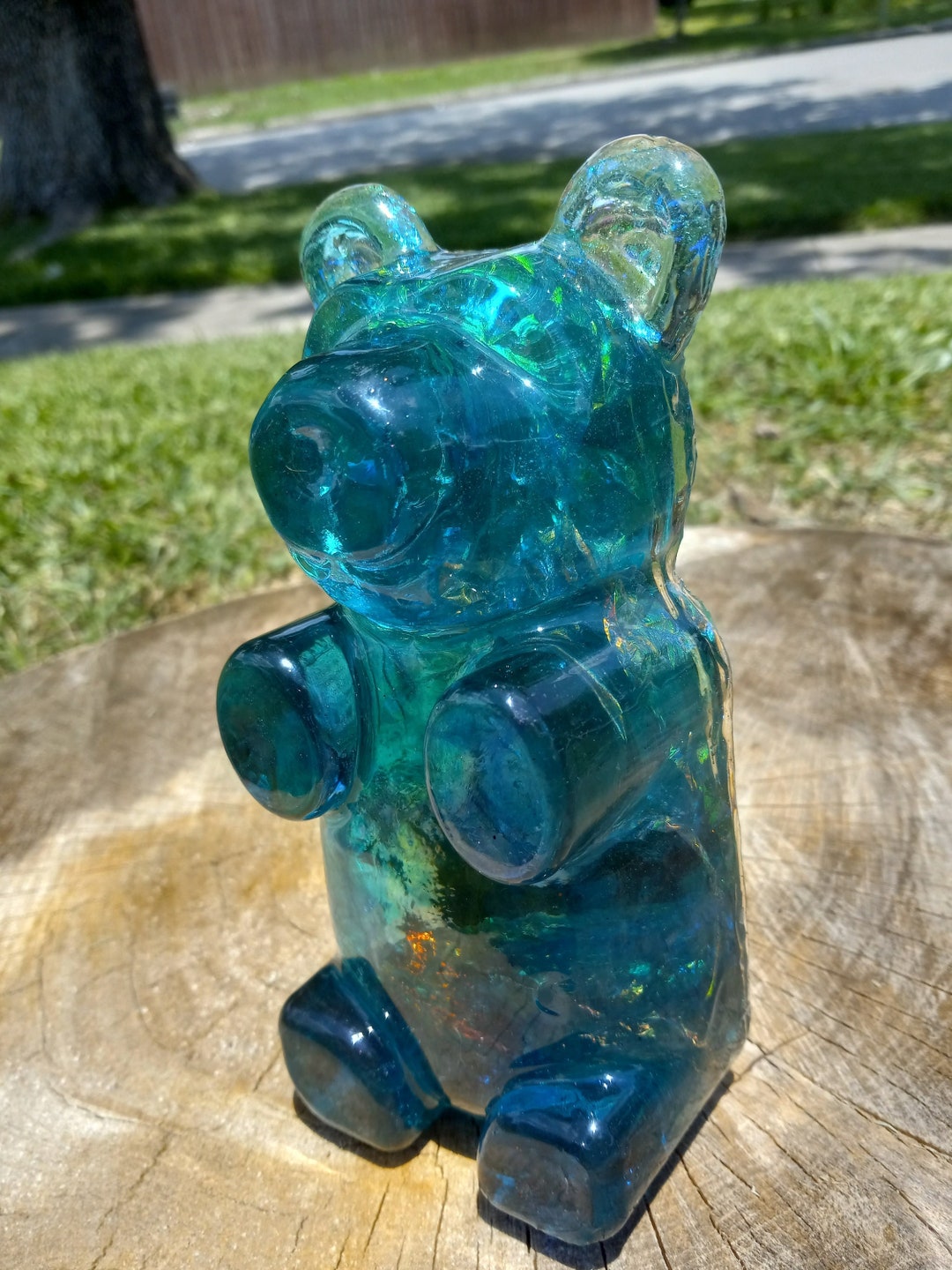 Giant Gummy Bear Aqua Blue Iridescent Large Art Decor Statue Etsy