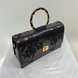 Classic Evie Handbag in Black Slate - Vintage Inspired