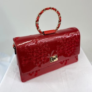 Classic Evie Handbag in Poppy Red - Vintage Inspired