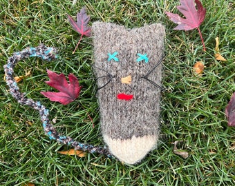 Juguete para gatos, ratón de lana, hecho a mano, divertido juguete para gatitos, juguete natural, juguete instintivo para gatos, regalo del día del padre, ratón divertido, juguete amigable para gatos, amante de los gatos