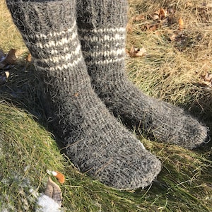 Hand knit 100% wool socks. Thick pure wool bed socks. Hand knit wool socks for women Hand knit socks for men Fathers day gift Gifts for Dad.