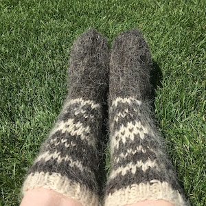 Men's/Women's hand knitted wool socks. Extra Thick. Large Sizes. Pure wool socks. Bed socks. Organic wool Therapeutical.