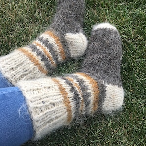 Hand knitted wool socks. Extra Thick. Large Sizes. Pure Organic wool socks. Bed socks. Organic wool. Therapeutical. fathers day gift for dad