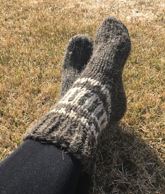 Hand Knitted Wool Socks, Pure sheep wool Socks, fathers day gift for dad, thick chunky wool socks, Therapeutical, organic sheep wool