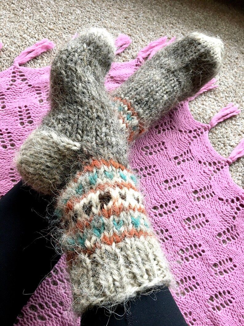 Men's hand knitted wool socks Large Sizes pure wool socks Etsy