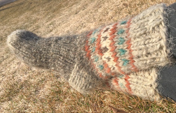Hand knit 100% wool socks. Thick pure wool bed socks. Hand knit wool socks for women. Hand knit socks for men Fathers day gift Gifts for Dad