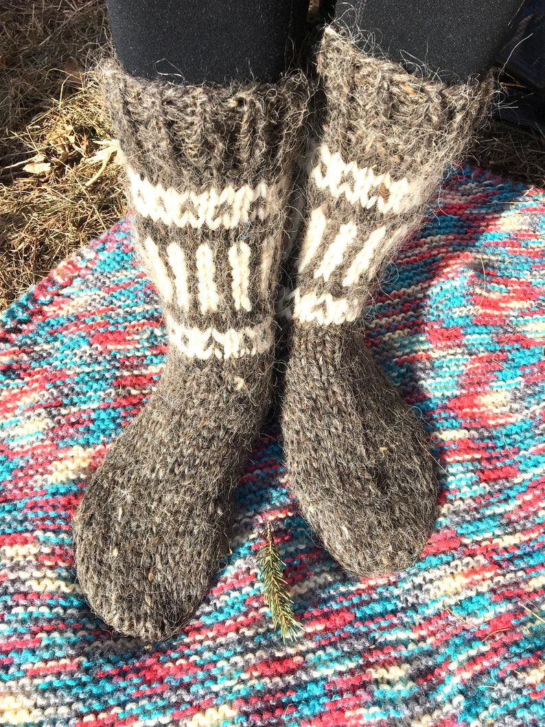 Men's hand knitted wool socks Large Sizes pure wool socks | Etsy