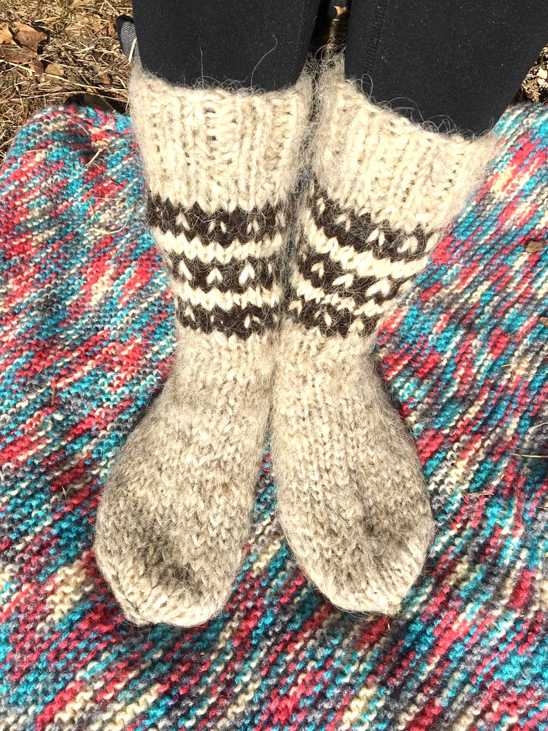 Men's hand knitted wool socks Large Sizes pure wool socks Etsy