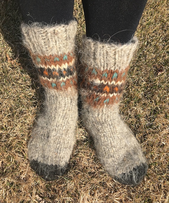 Men's thick hand knitted wool socks, knit sheep wool socks, Large Sizes, pure sheep wool, Organic, Therapeutical fathers day gift