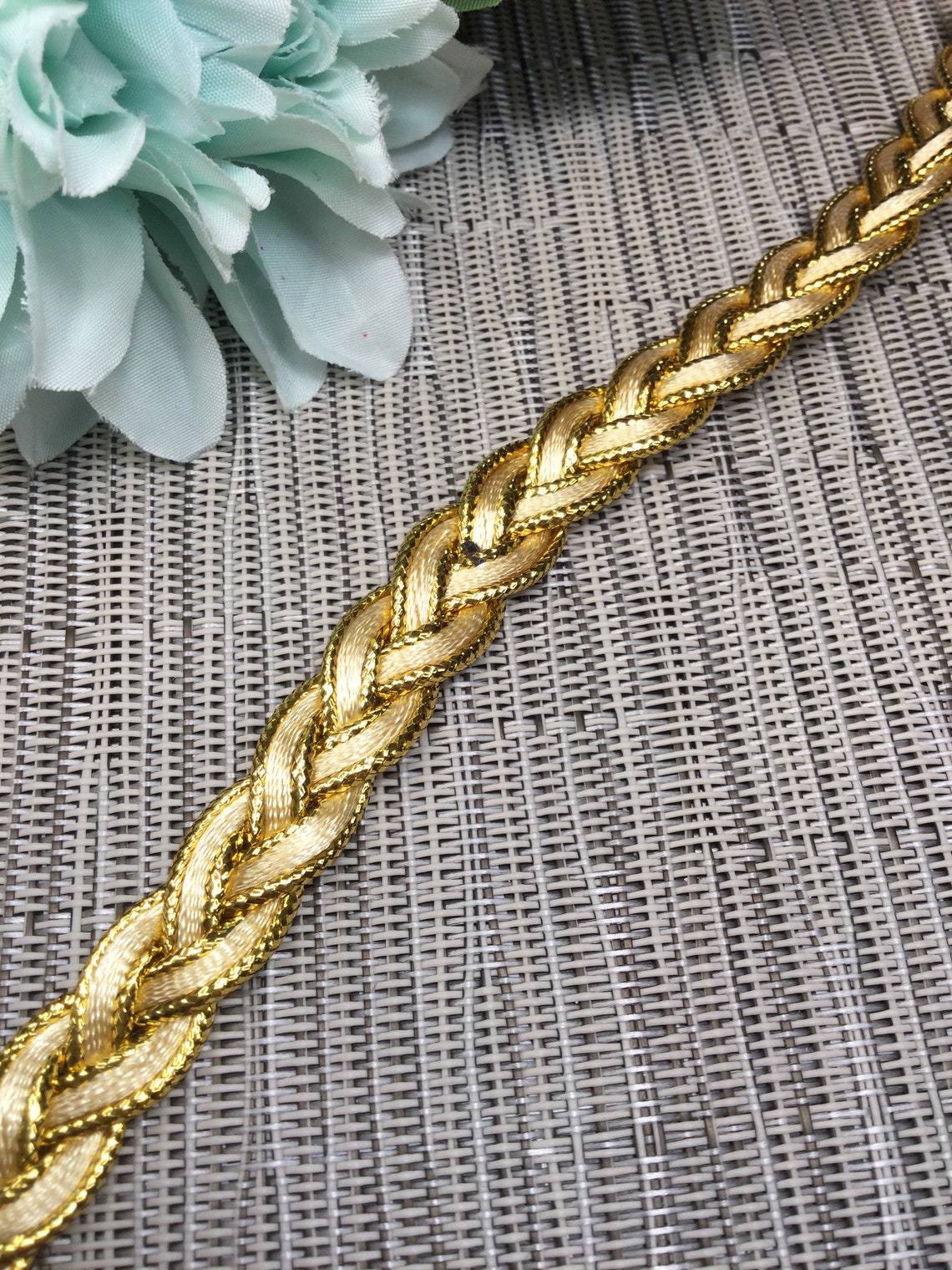 Gold braid trim by the yard or REMNANT Etsy