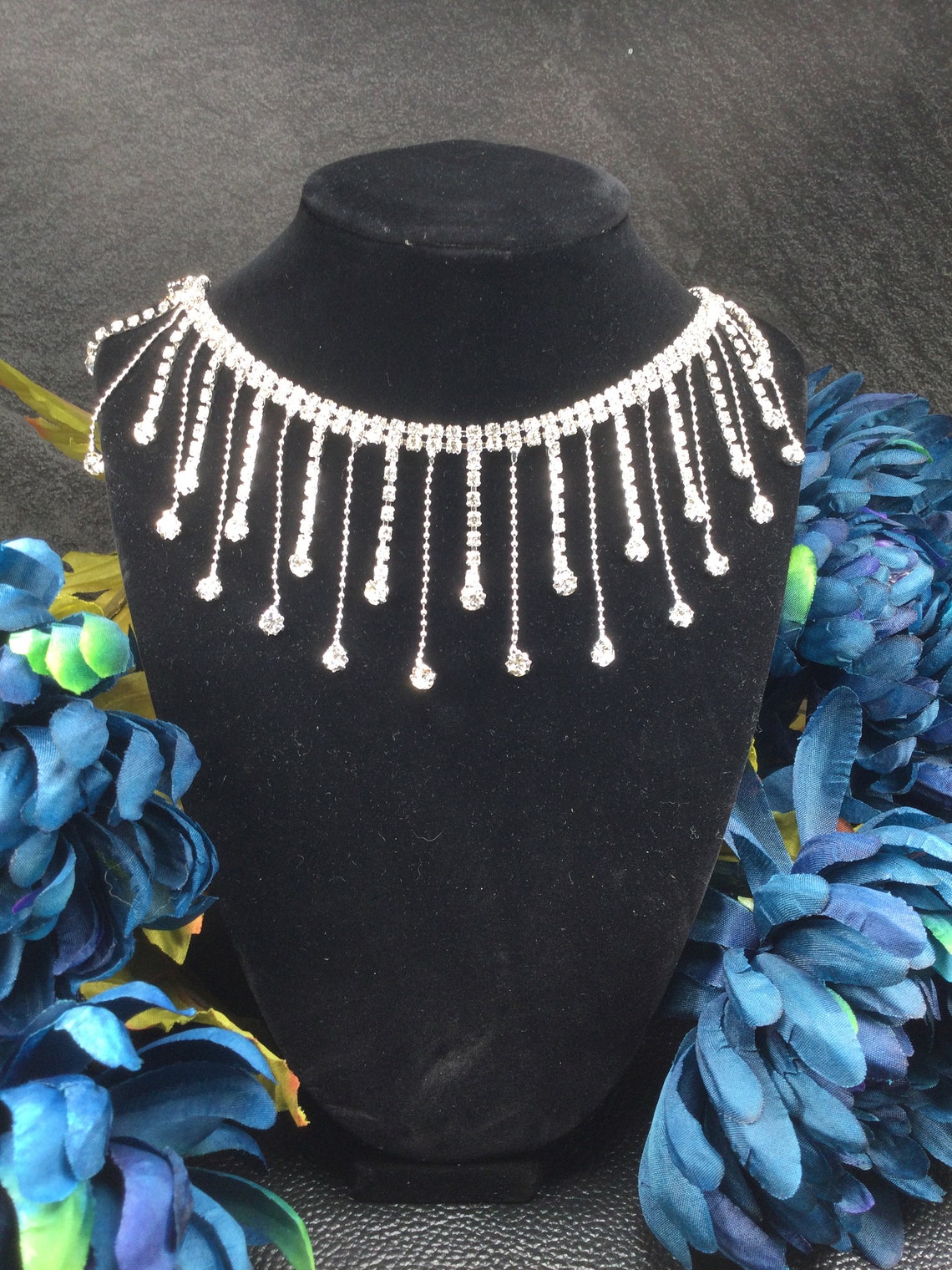 Rhinestone fringe trim by the yard Etsy