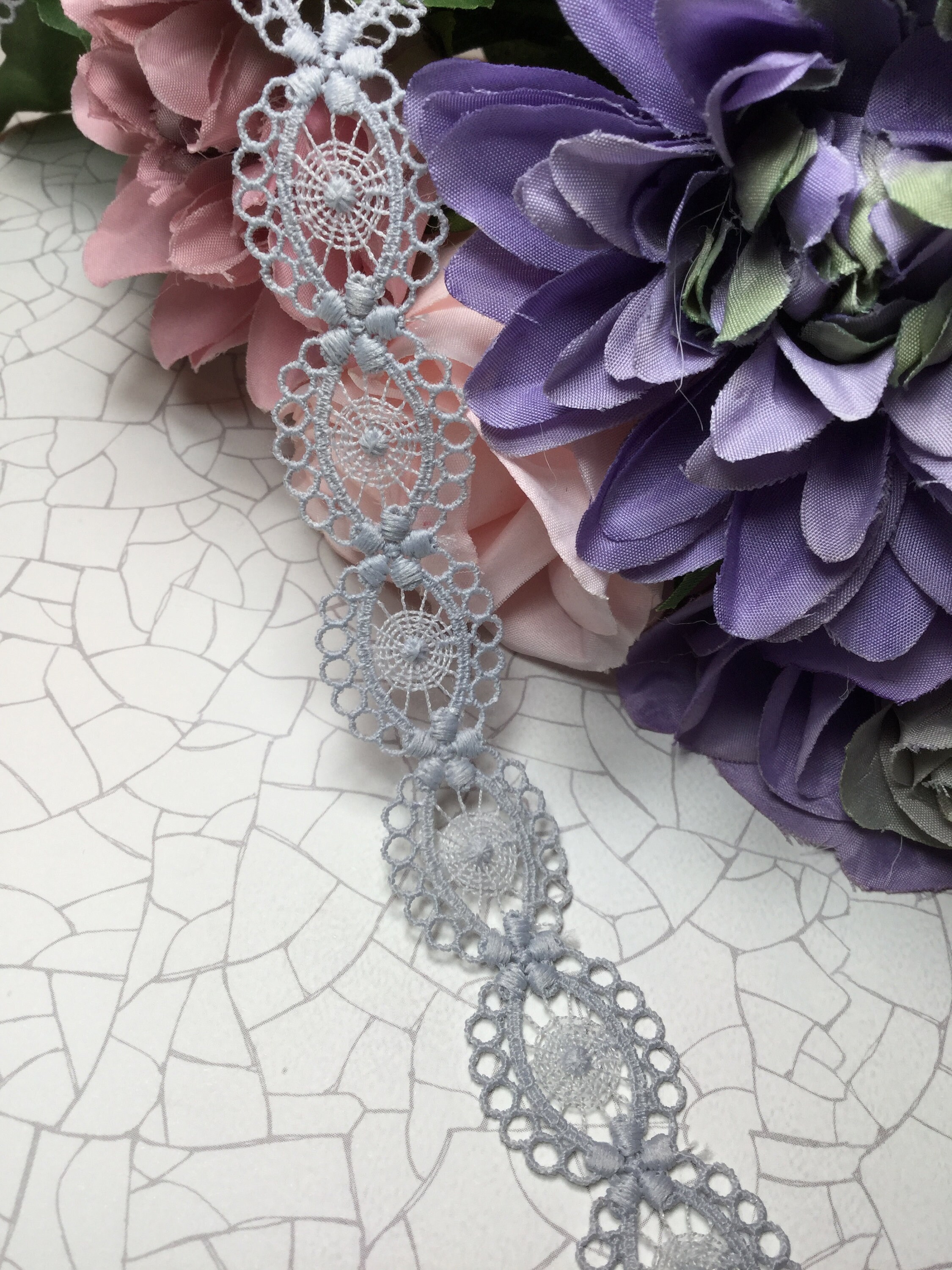 Grey Guipure nonstretch lace trim by the yard Etsy