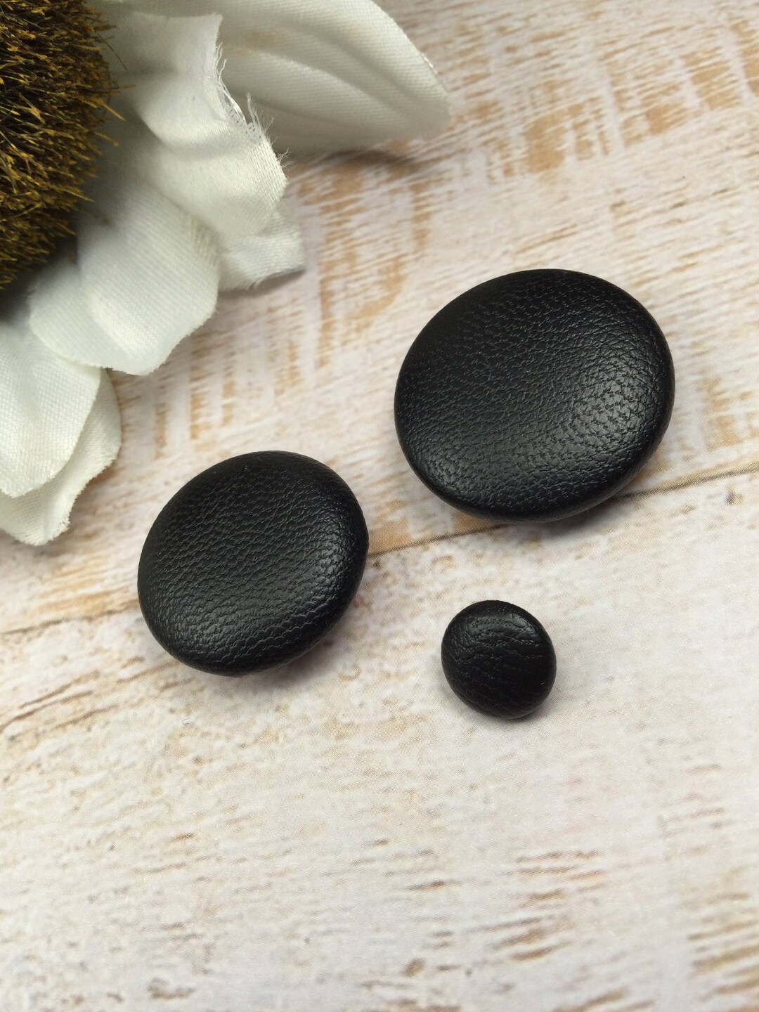 Faux Leather Buttons in 3 Sizes Etsy
