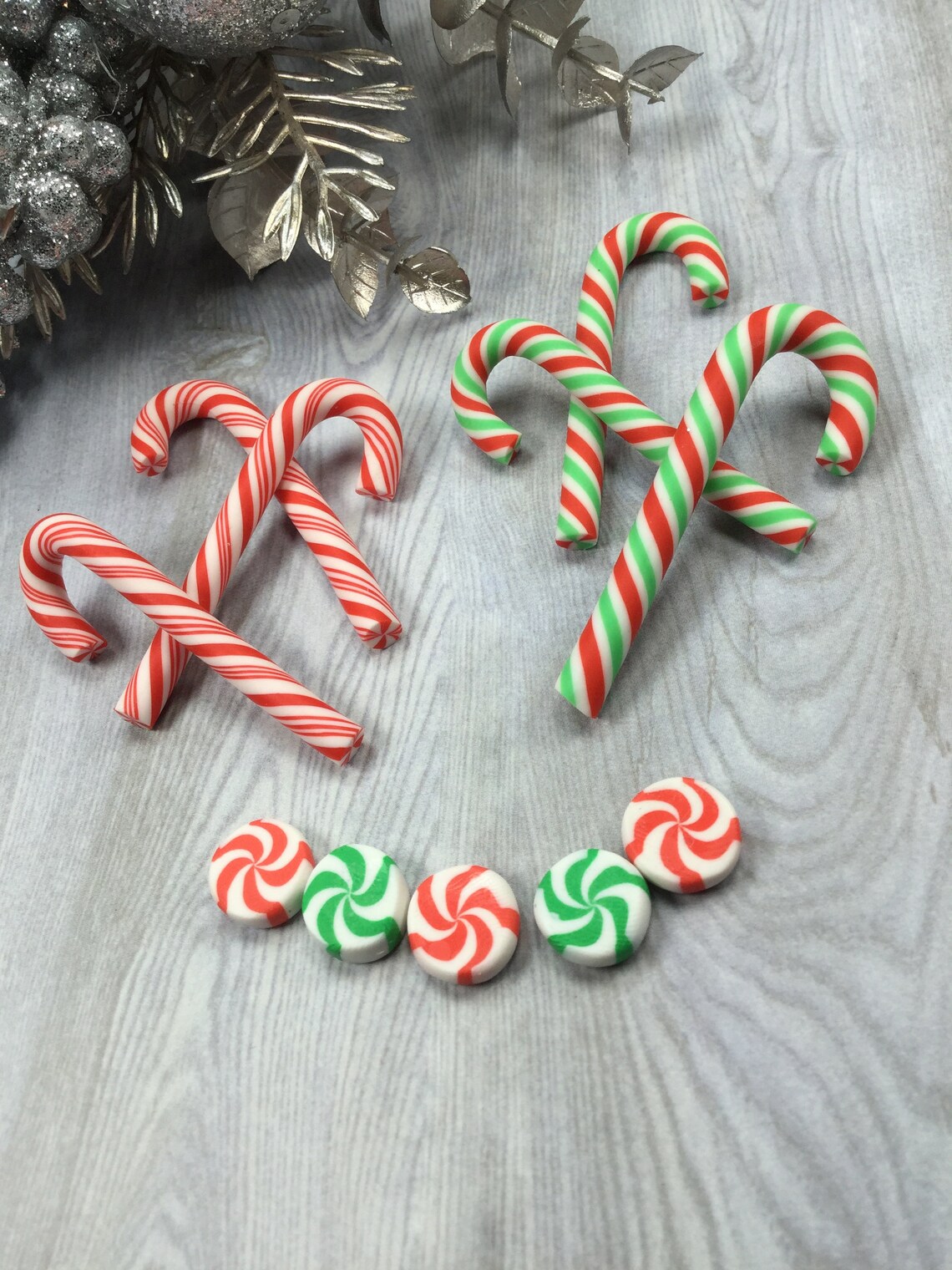 Resin swirl candies and candy canes in 2 colors Etsy