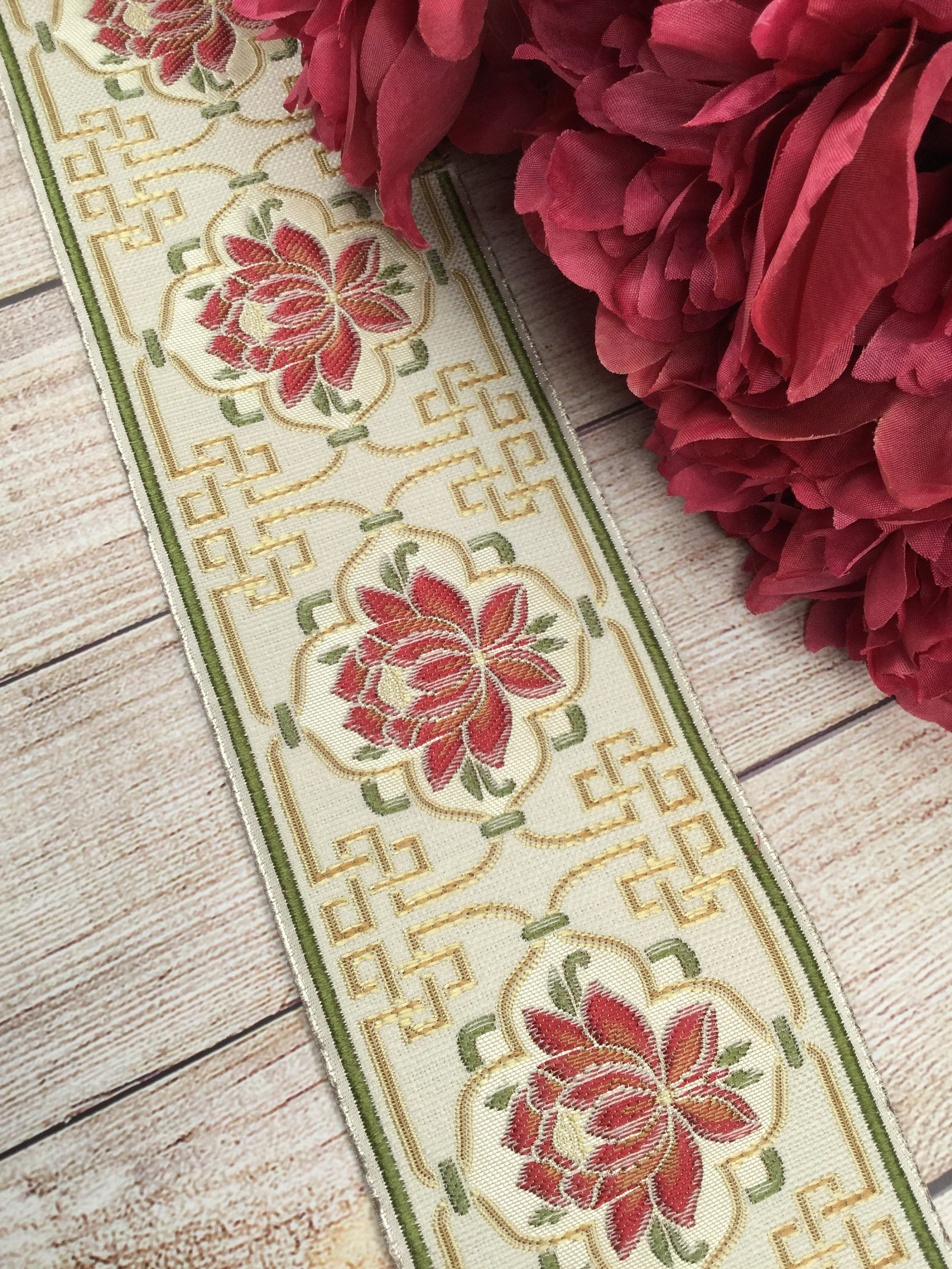 Embroidered Jacquard Ribbon by the Yard Etsy UK