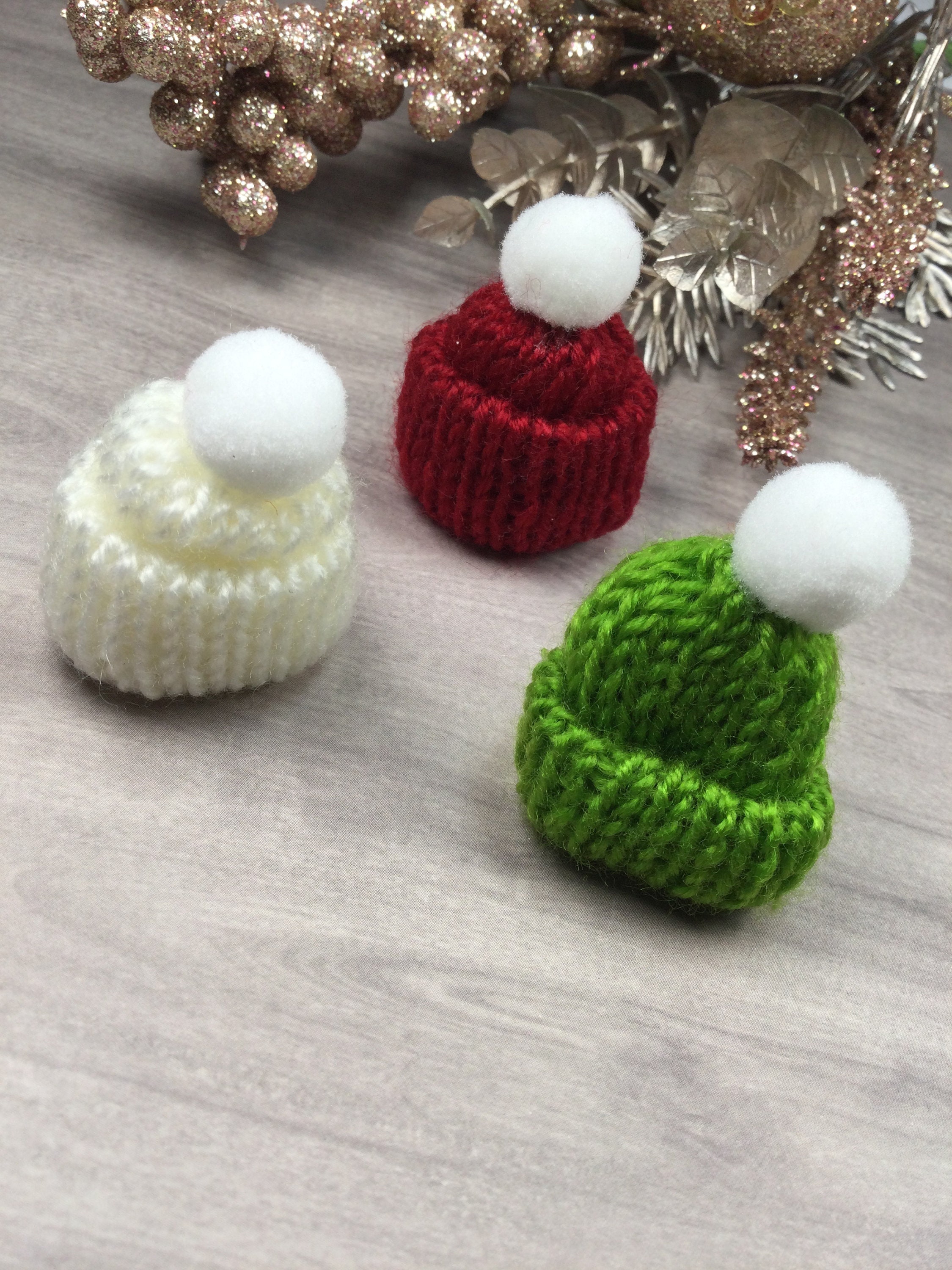 5 Mini Knit Craft Winter Hats | Etsy