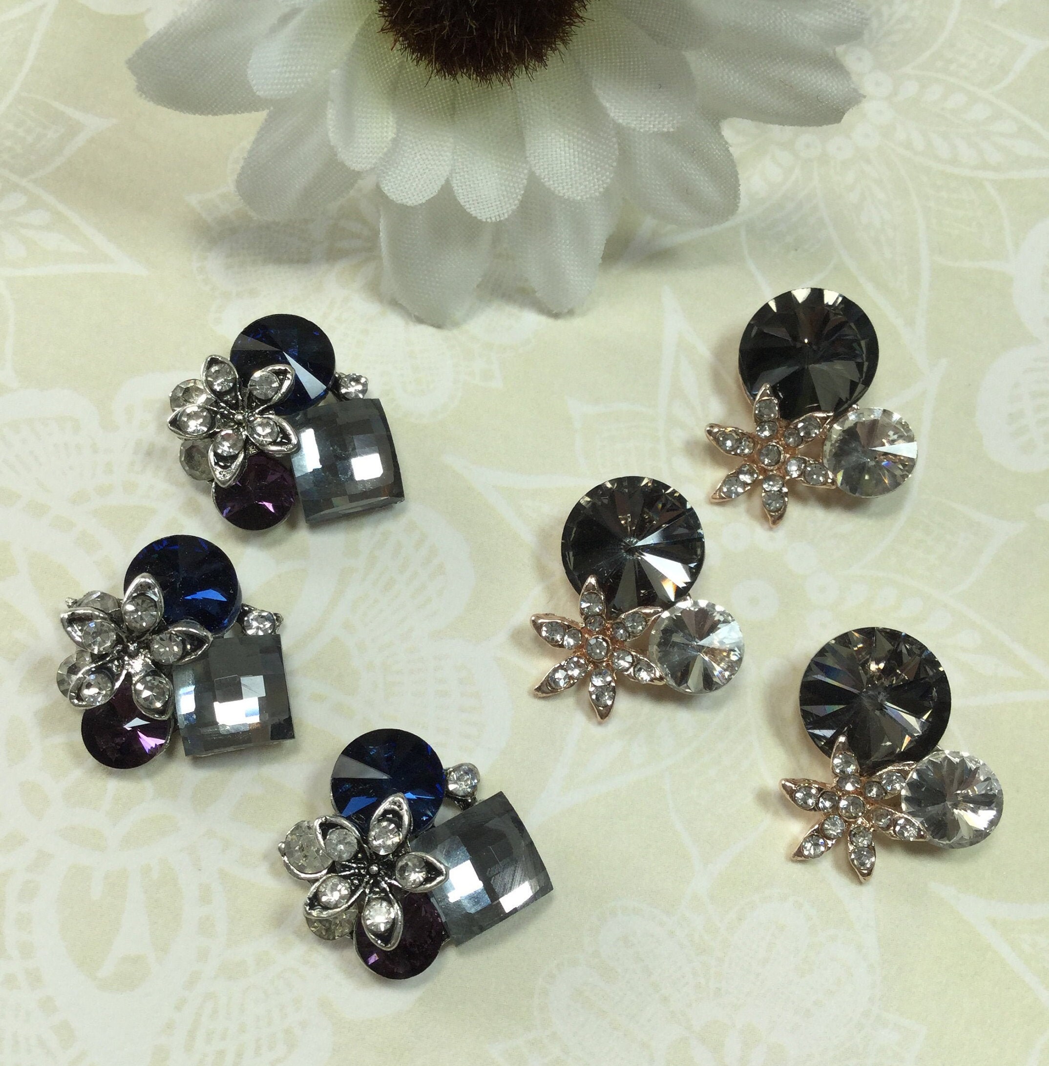 Rhinestone FLATBACK embellishments in 2 styles Etsy