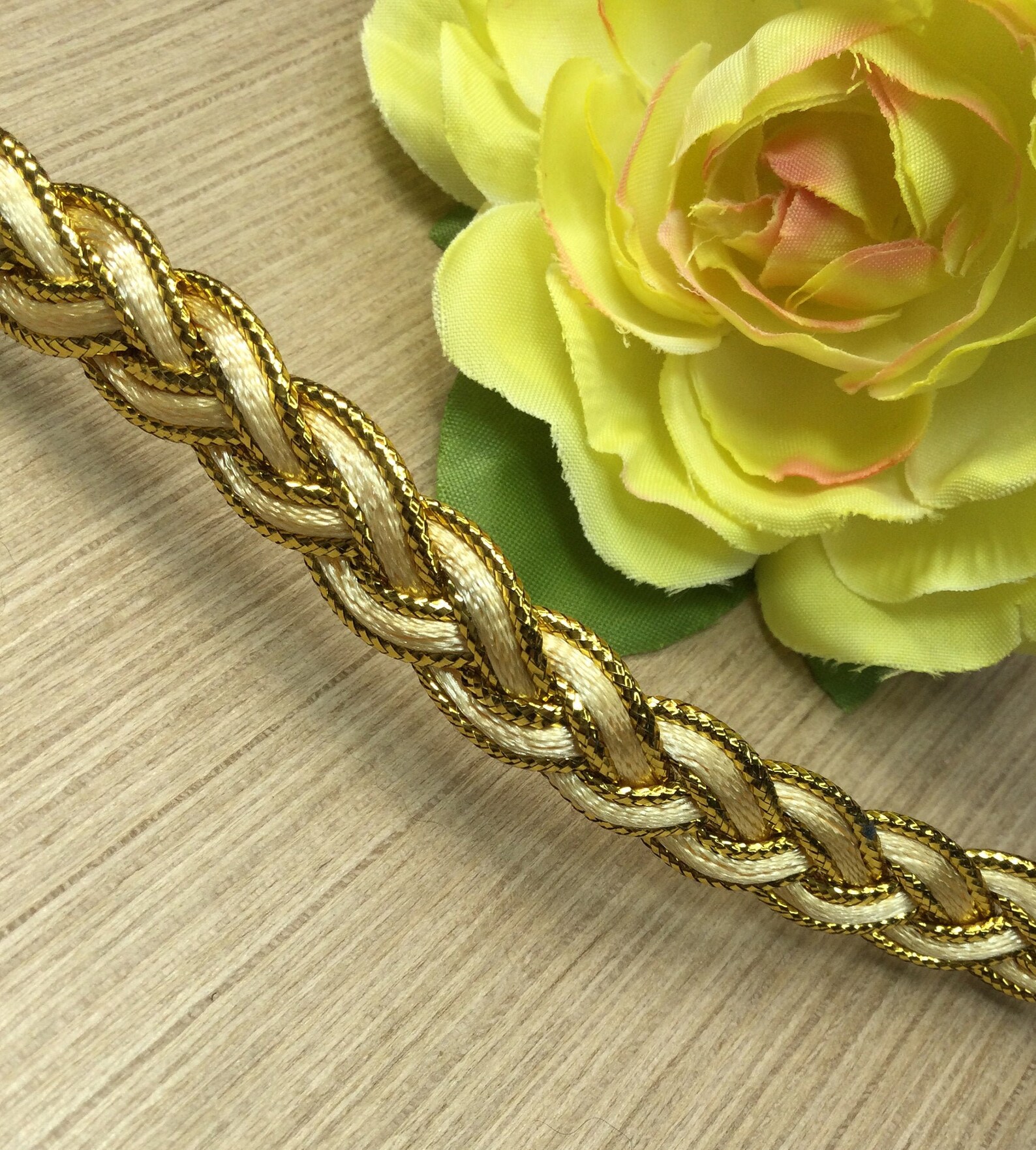 Gold braid trim by the yard or REMNANT Etsy