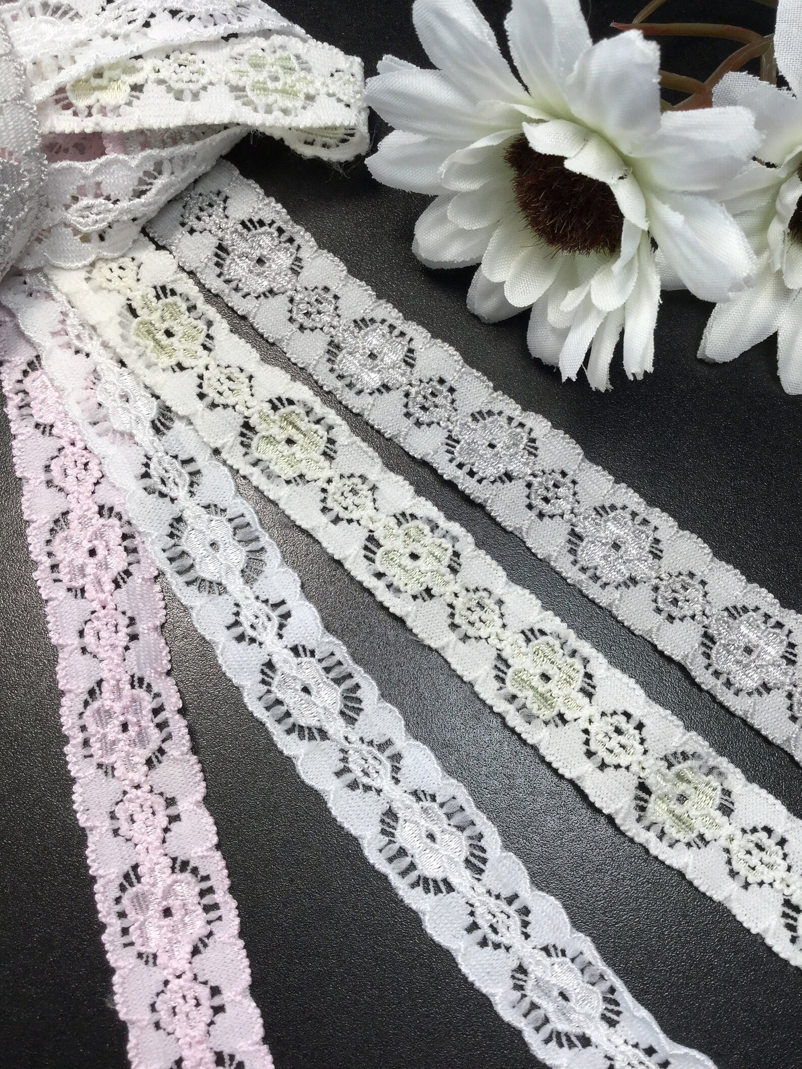 Stretch Lace Trim in 4 Colors by the Yard Etsy