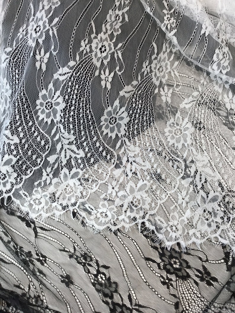 Black or white eyelash lace