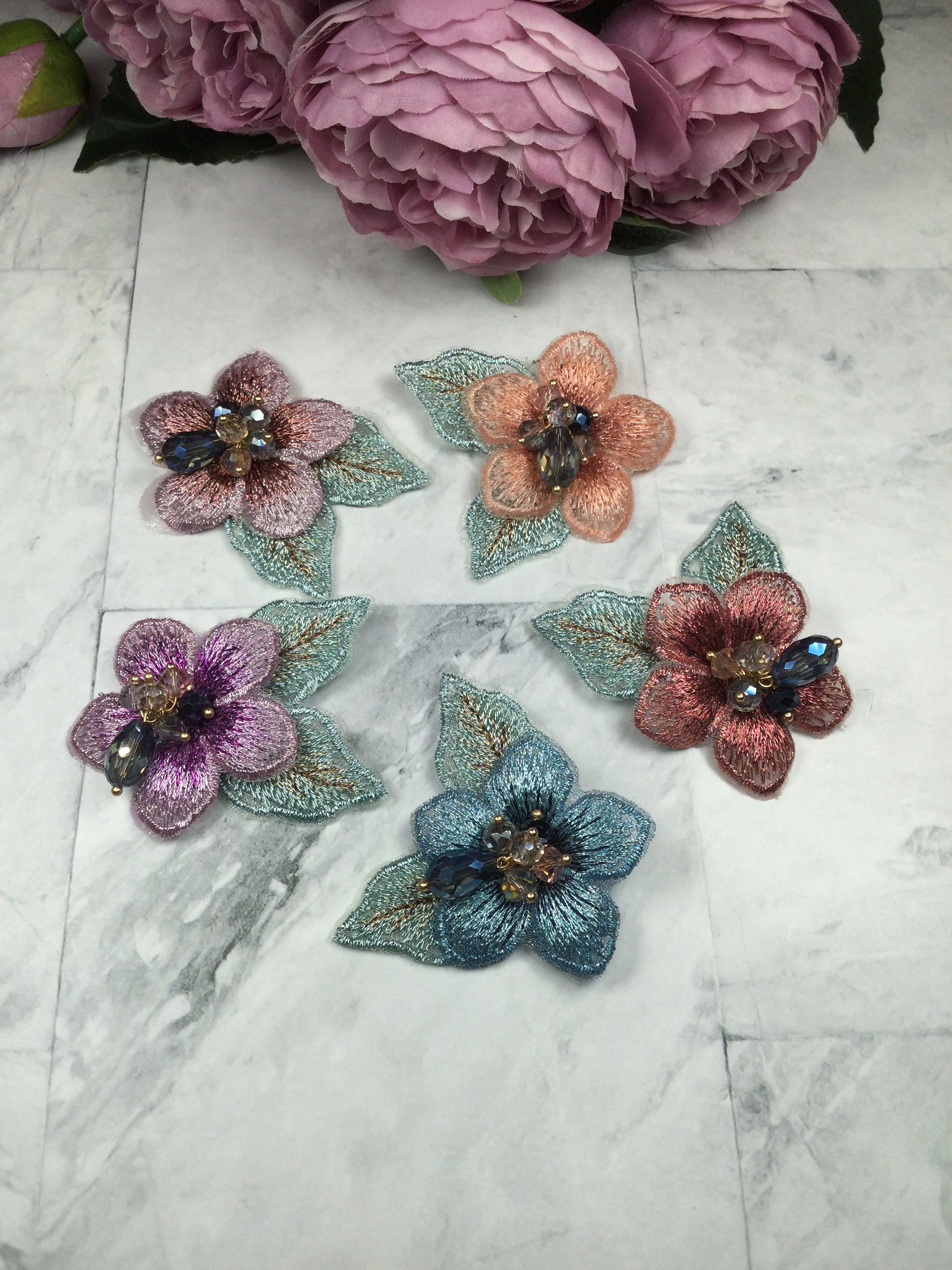 beaded flower applique