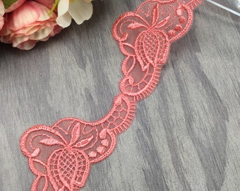 1M Blume Stickerei Spitze Mesh Trim Ribbon Farbe DIY Vorhang Sofakissen Kleidung 1M Blume Stickerei Spitze Mesh Trim Ribbon Farbe DIY Vorhang Sofakissen Kleidung