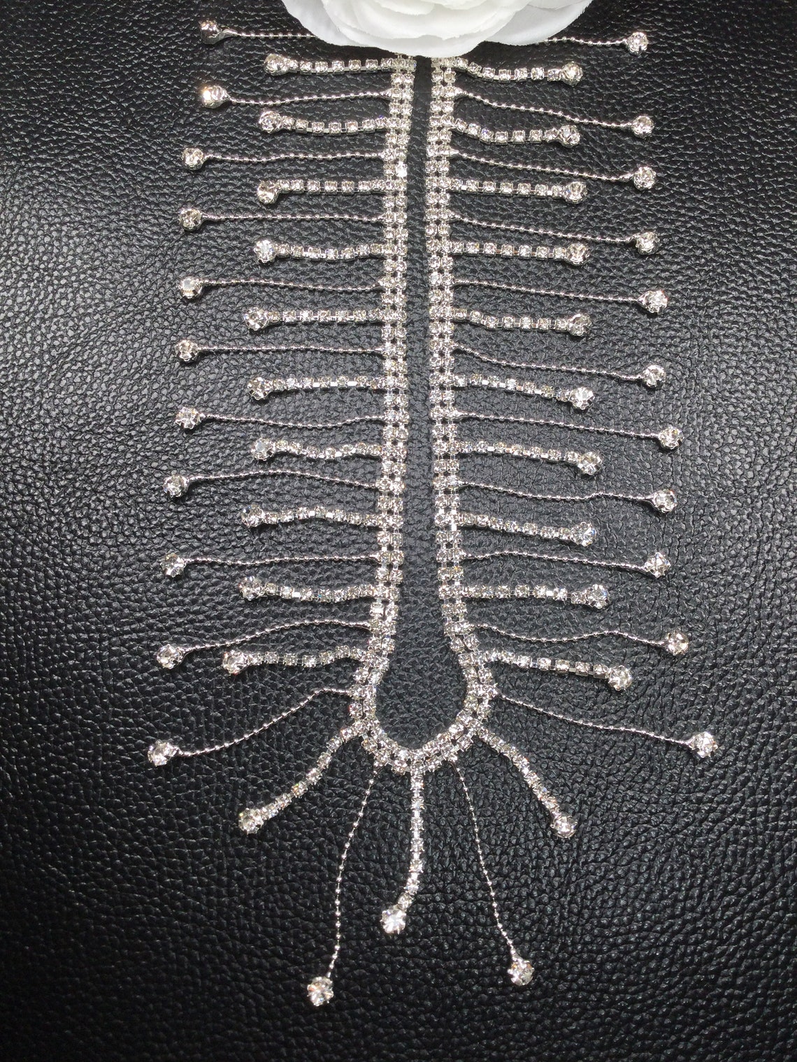 Rhinestone fringe trim by the yard Etsy