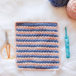 CROCHET PATTERN Crochet Dishcloth Washcloth Home Decor Beginner Crochet Pattern Stripey Wipey Dishcloth image 8