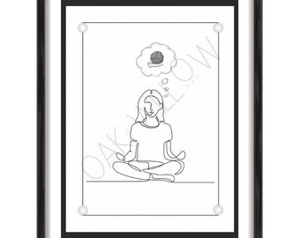 DIGITAL ART PRINT - Minimalist - Home Decor - Modern Decor - Fine Line Art - Wall Decor - Meditation Art Print