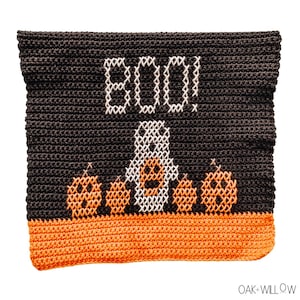 CROCHET PATTERN - Crochet Towel - Dish Towel - Home Decor - Beginner Crochet Pattern - Cross Stitch - October Dish Towel
